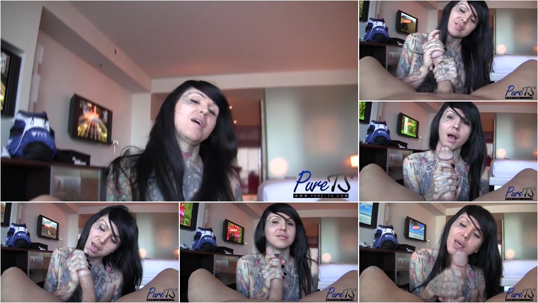 Britney Boykins - Tattooed beauty Britney Boykins strokes a big cock [HD 720p]